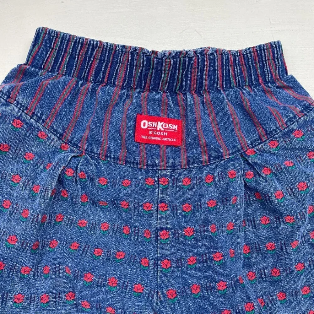 vintage oshkosh b'gosh  girls jeans denim jogger style pants embroidered